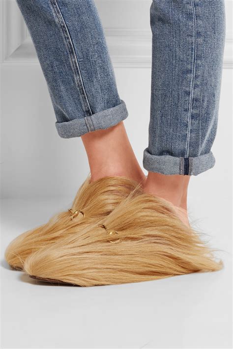 gucci goat hair loafers